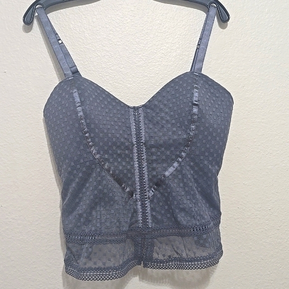 Vintage Y2K Cacique gray lace bustier 18/20 - Picture 1 of 7